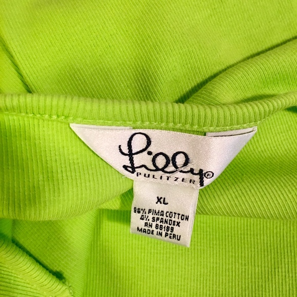 Lilly Pulitzer XL Lime Green Short Sleeve Shirt - Picture 5 of 5
